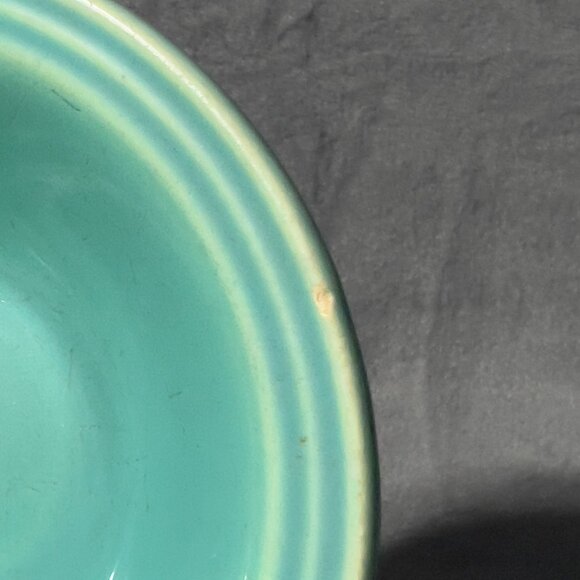 Bauer Vintage Plain Ware Pudding Bowl Green turquoise 5" - Picture 4 of 6